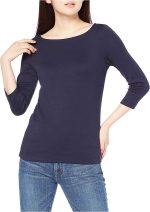 Essentials Women's Slim-Fit 3/4 Sleeve Solid Boat Neck T-Shirt - Image 4